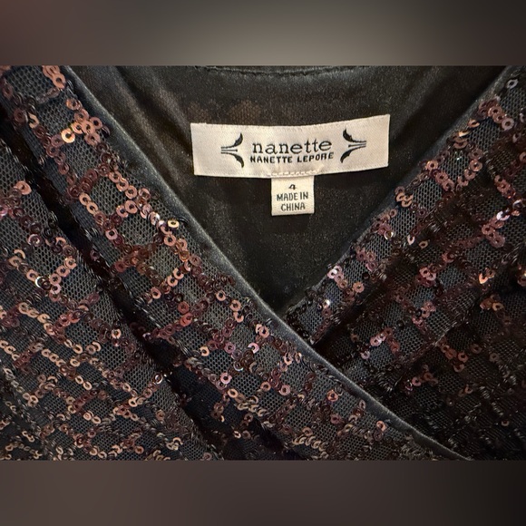 Nanette Lepore Sequin Midi Dress Copper & Black Party Cocktail NYE Evening, NWT - Picture 4 of 11